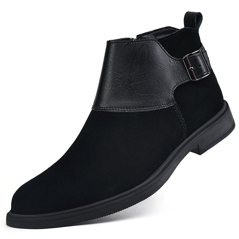 High-top British-style Leather Zip-up Ankle Boots