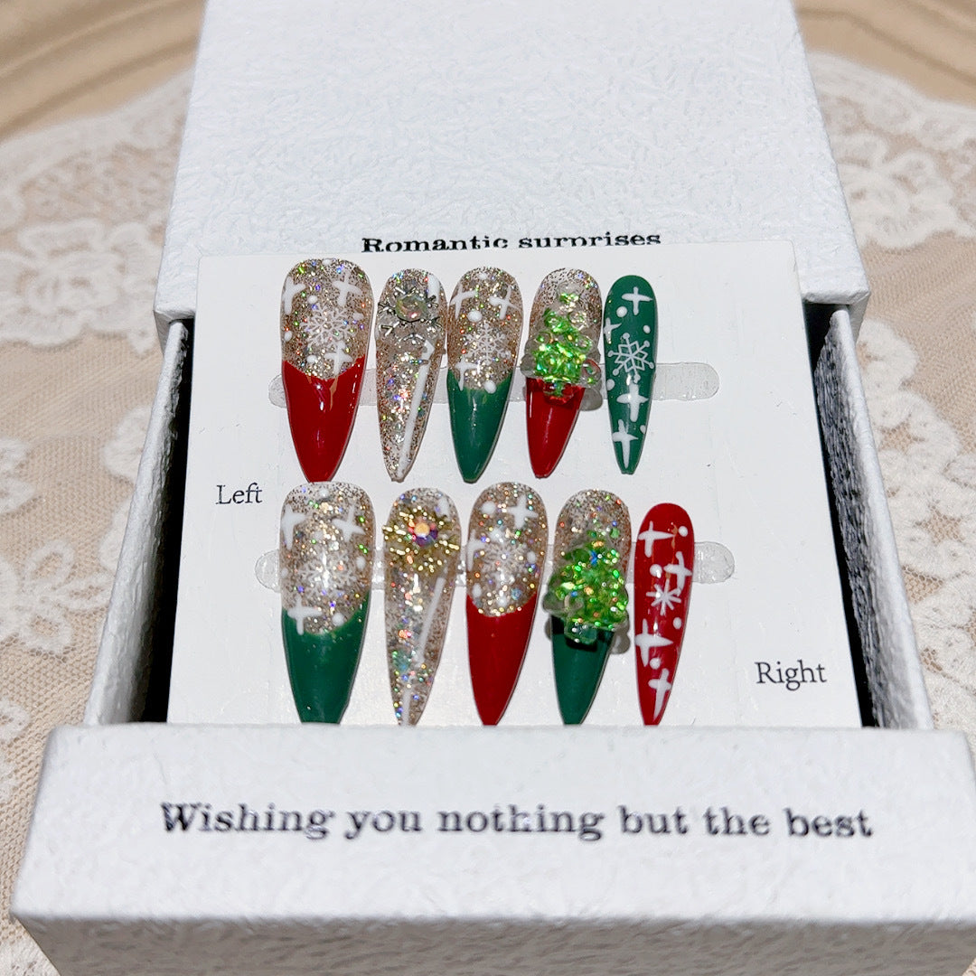 Handmade Christmas Series Wear Nail Detachable Nail Beauty