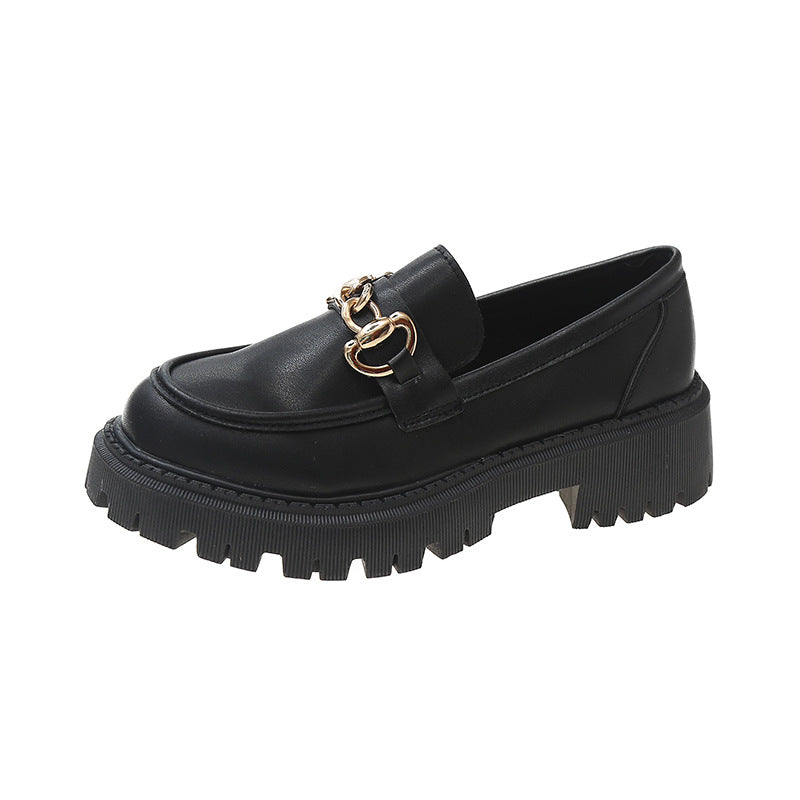 British Retro Style Round Toe Shoes