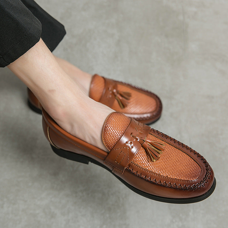 Nye afslappede slip-on lædersko til mænd