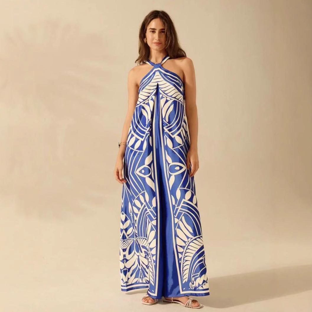 Women's Printed Fashion Halter Sleeveless Pants