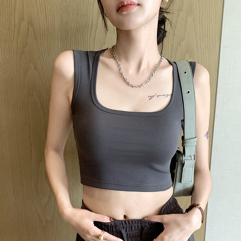 Pure Cotton Camisole Women's Inner Wide Shoulder Bottoming Top