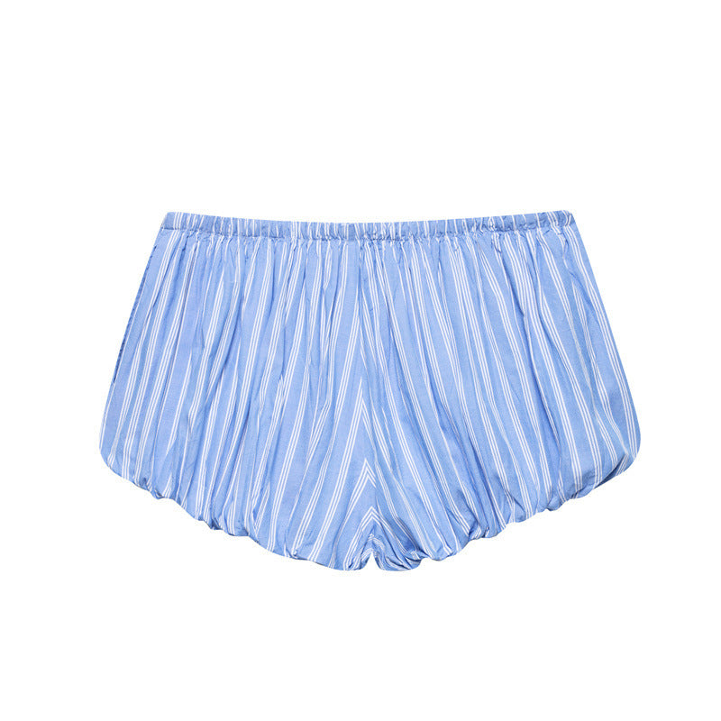 European And American Style Pattern Puffy Mini Shorts