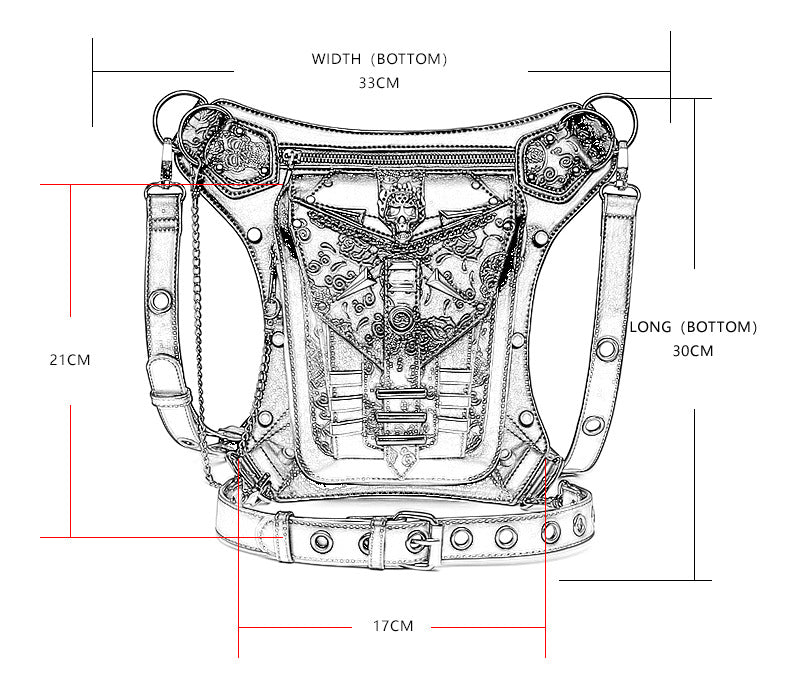 Skull Chain Bag Outdoor Motorcycle Belt Bag