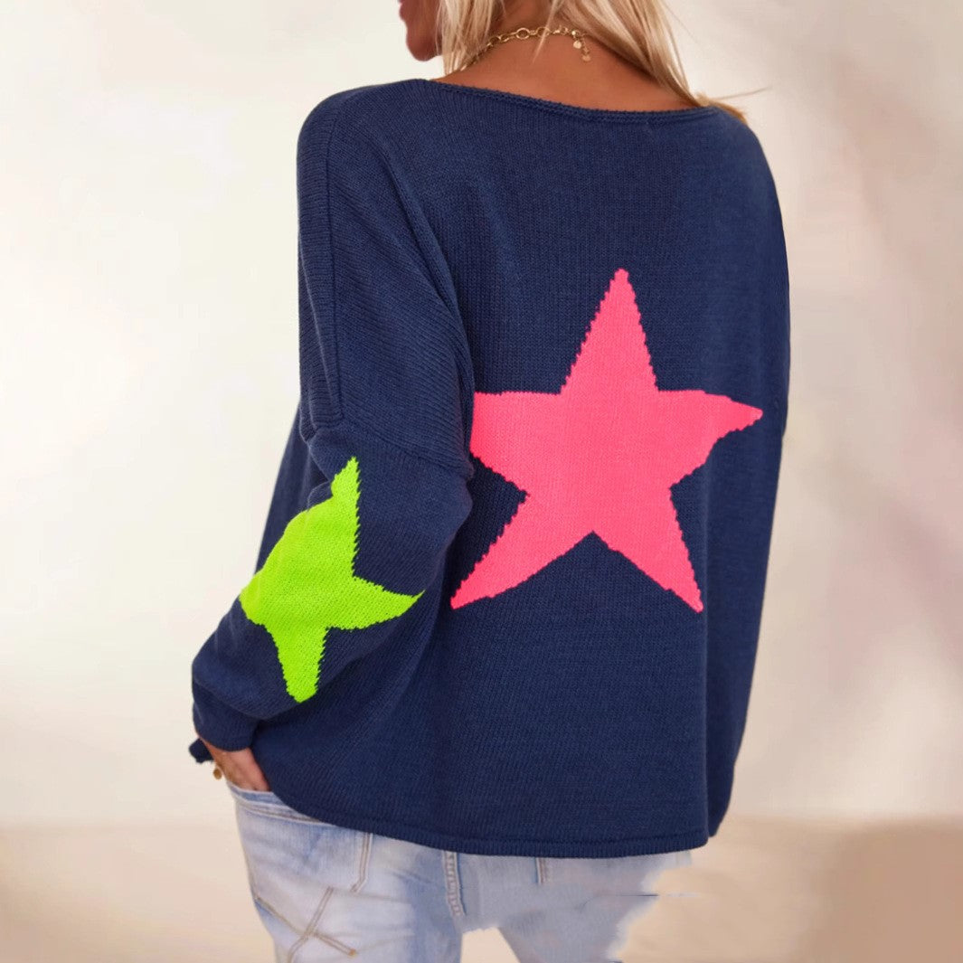 Women's Loose Off Shoulder Knitted Top