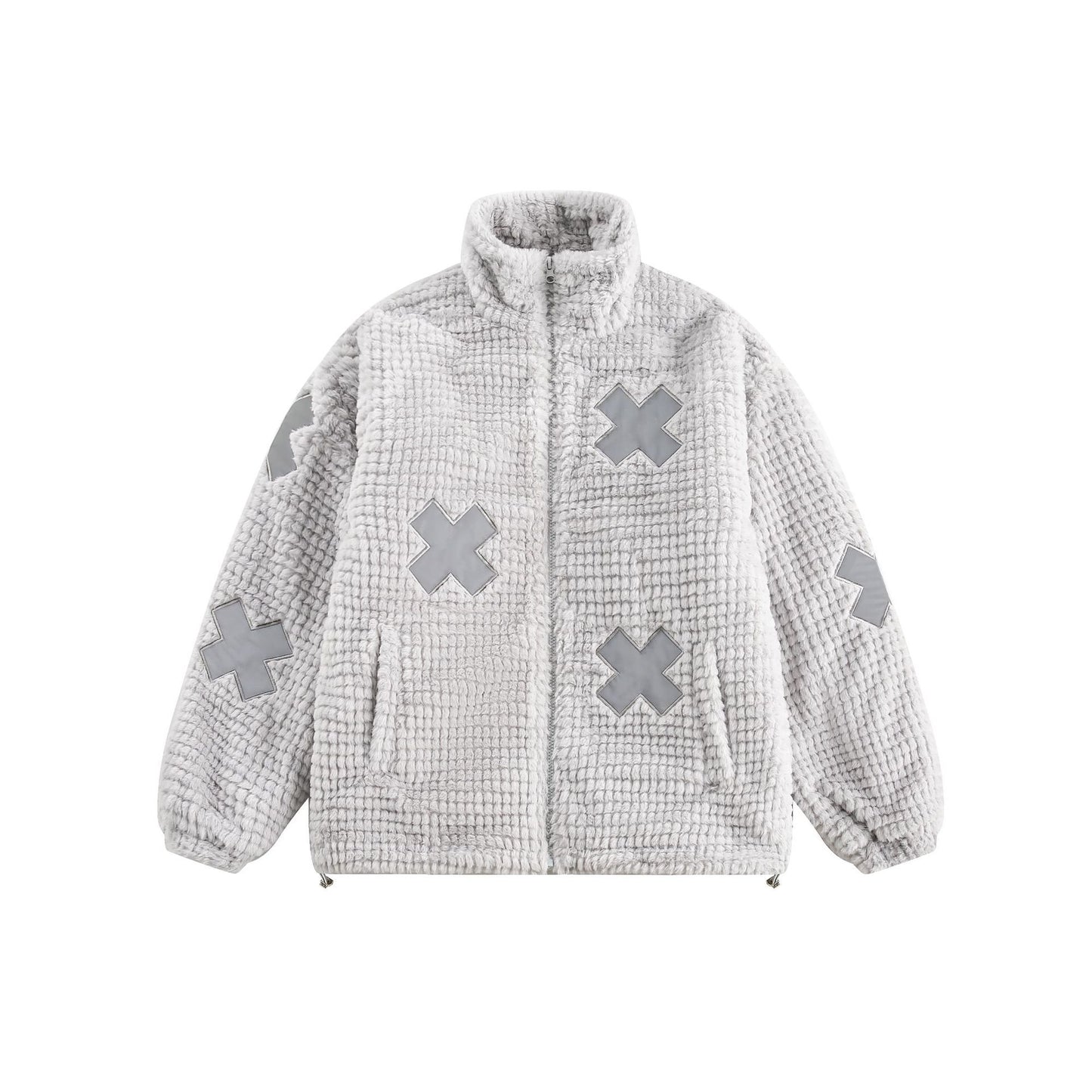 Vintage Cotton-padded Jacket Men's And Women's Winter Warm Thickened Design Imitation Rabbit Fur All-matching