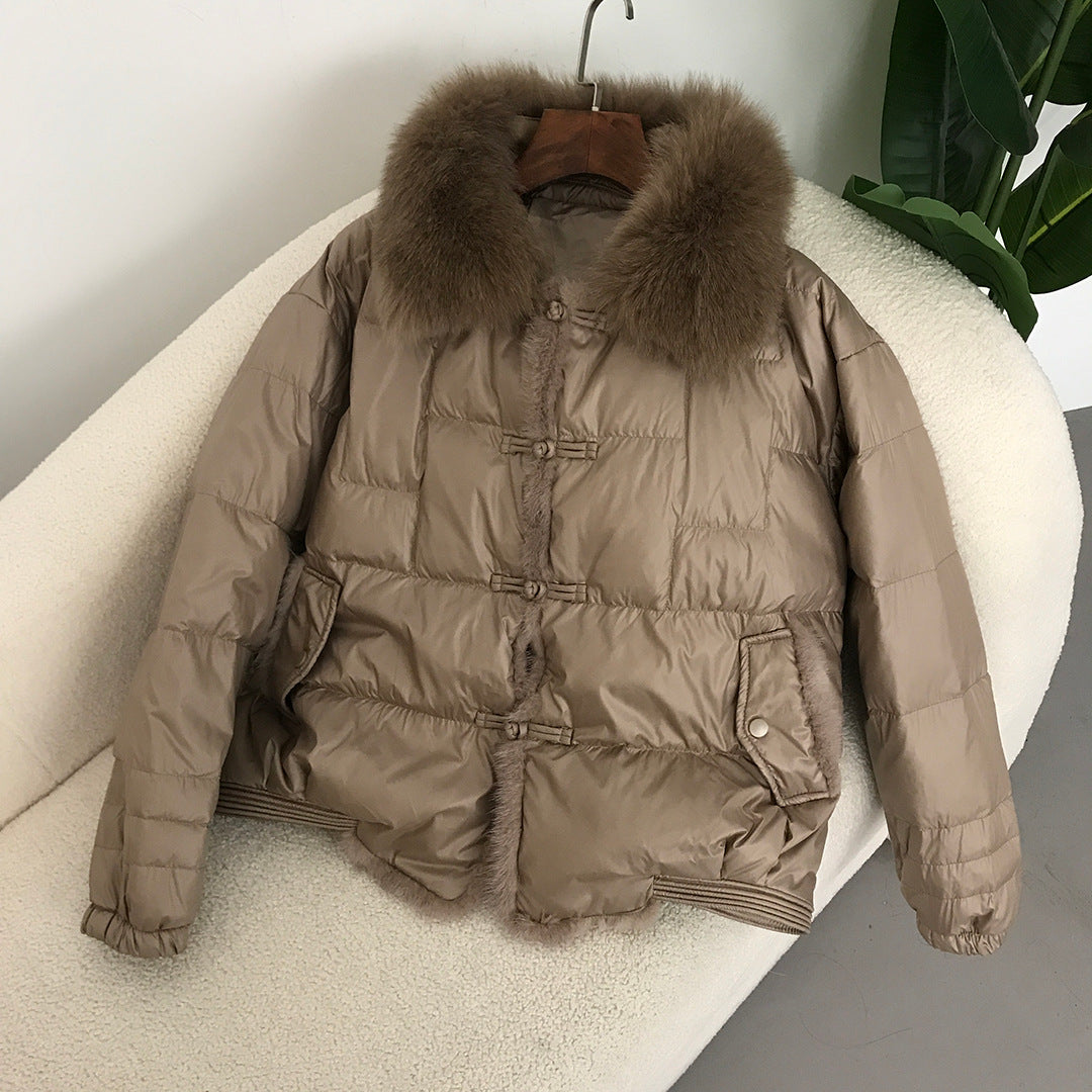 Down Jacket Short Loose Fashion Retro Patchwork Coat
