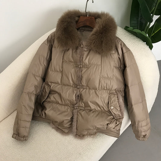 Down Jacket Short Loose Fashion Retro Patchwork Coat