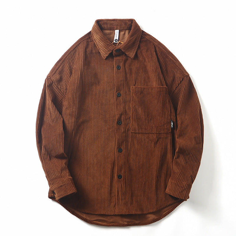 Men's Fashion Corduroy Fabric Long Sleeve