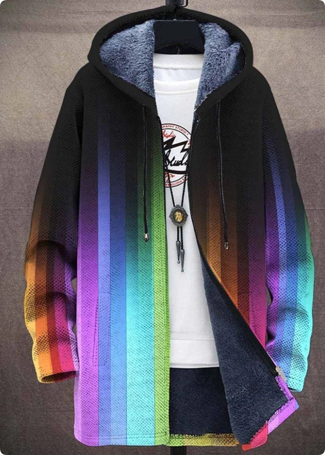 Men's Winter Printed Plush Lining  Thick And Windproof