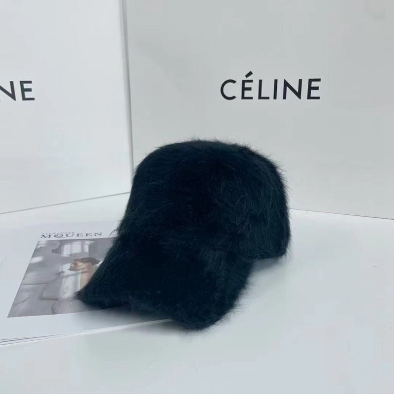 Simple Plush Baseball Cap Women's Warm