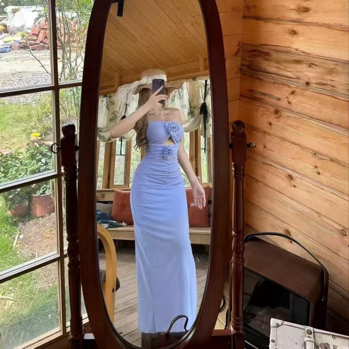 Womens Fashion Hollow-out Sexy Backless Dress