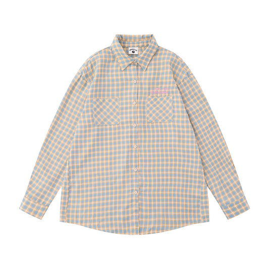 Simple Embroidery Pocket Long Sleeve Shirt Outdoor Street Fashion Brand