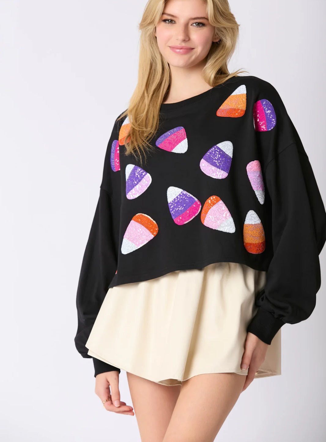 European And American Fashionable Sequins Embroidered Sweater