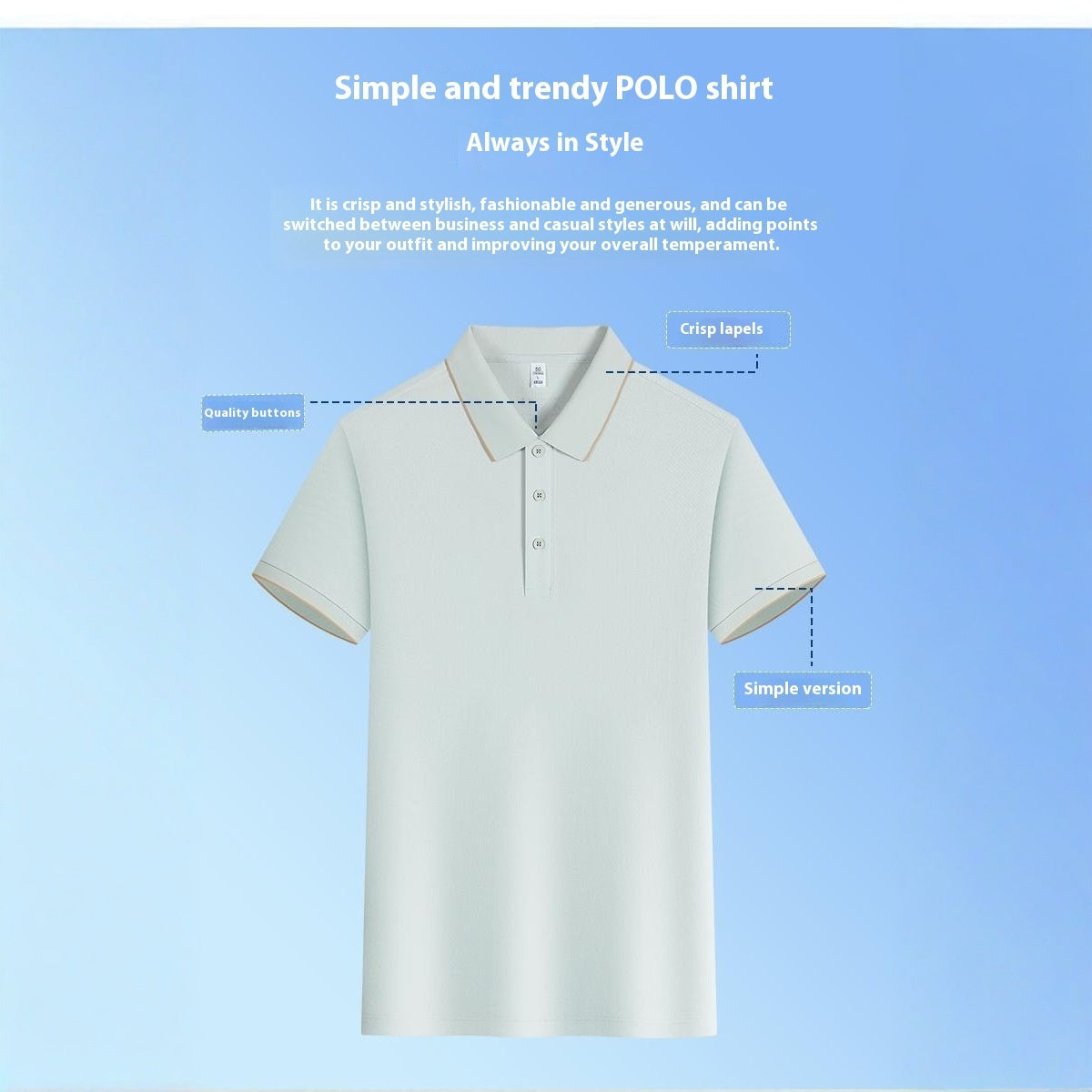 Business Polo Shirt Plain Solona Antibacterial 5A Solid Color Polo Collar