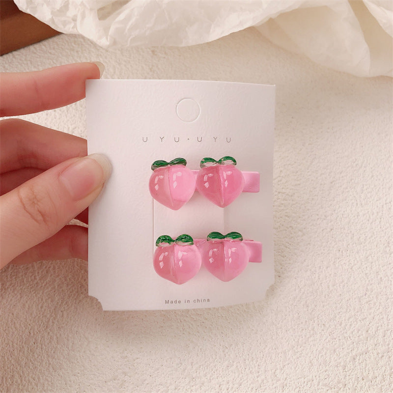 Peach Transparent Pink Sweet Girls' Hairpin