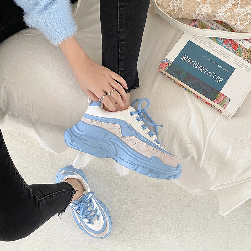 Women's Color Comfortable Platform Lightweight Increased Sneakers