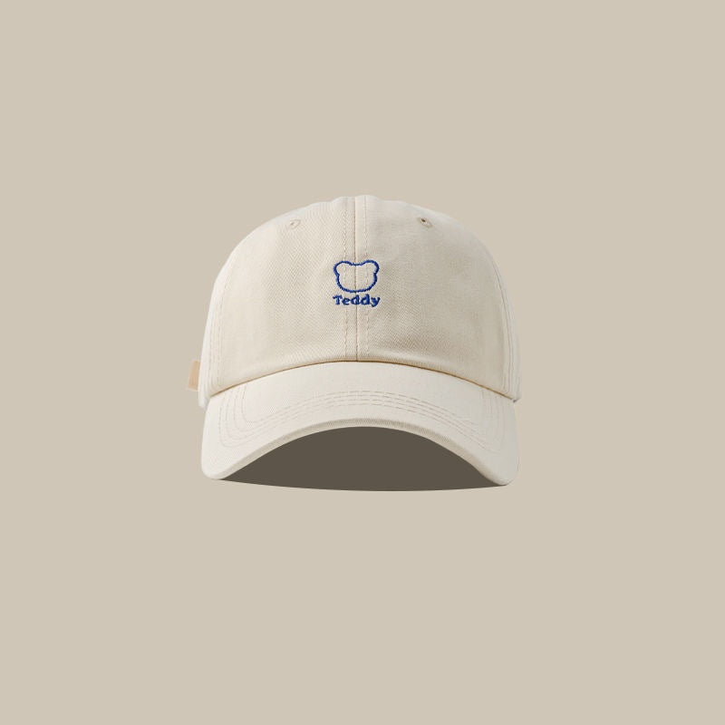 Bear Embroidery Peaked Cap Female Casual Breathable Sun Hat