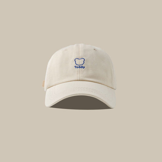 Bear Embroidery Peaked Cap Female Casual Breathable Sun Hat