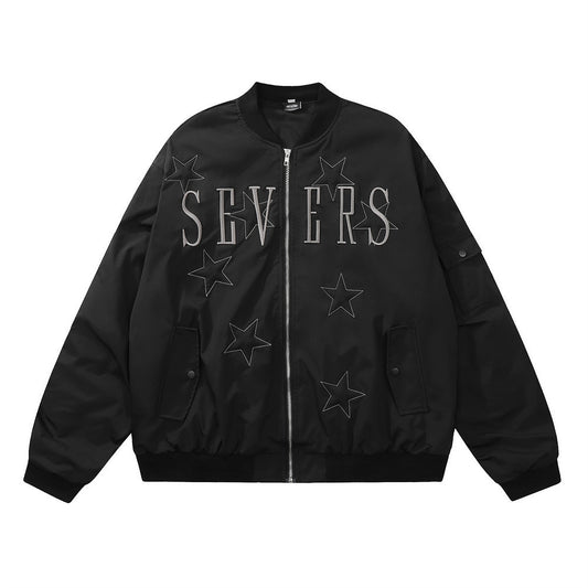 Letter XINGX Embroidered Stand Collar Jacket