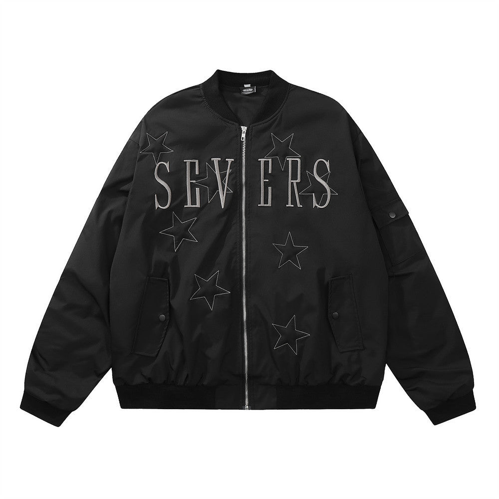 Letter XINGX Embroidered Stand Collar Jacket