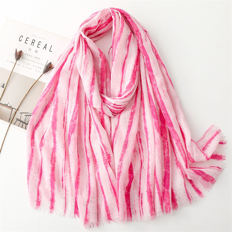 Gilding Bamboo Forest Gradient Burr Silk Scarf Warm Shawl