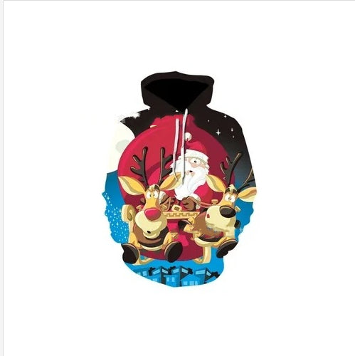 Christmas Men's And Women's Autumn And Winter Hooded Pullover