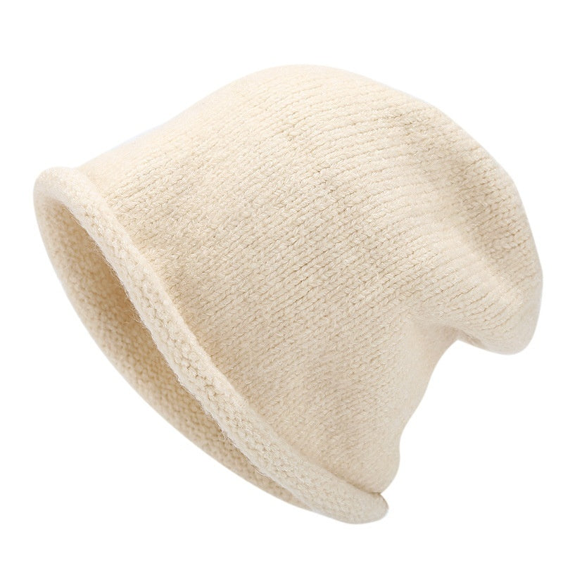 Dame Efterår/Vinter Beanie med rullet kant for varme