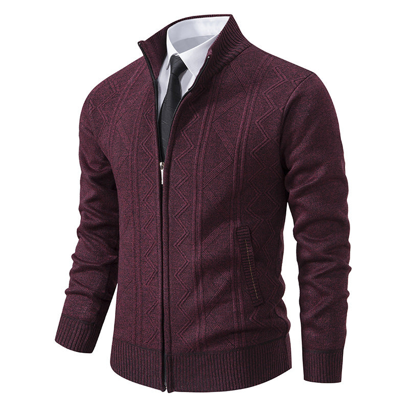 Efterår Vinter Herre Uld Sweater Cardigan Frakke Ståkrave