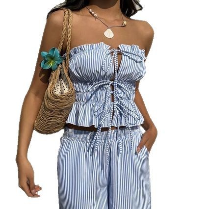 Womens Stylish And Elegant Striped Pantsuit