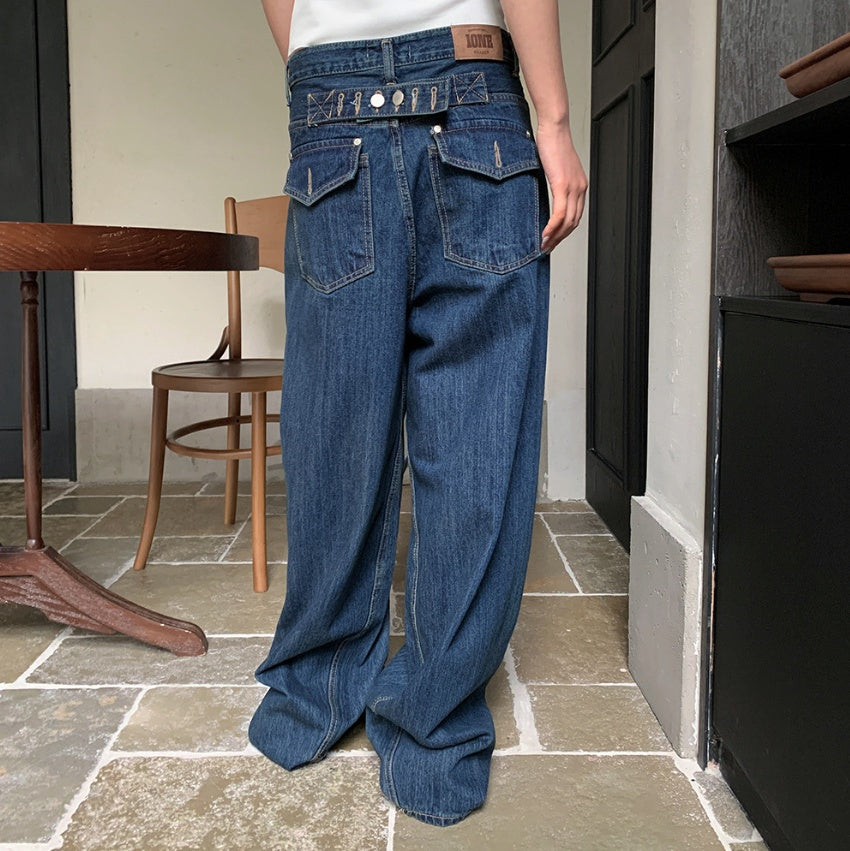 High-street Womens Jeans With A Button-adjustable Waistband