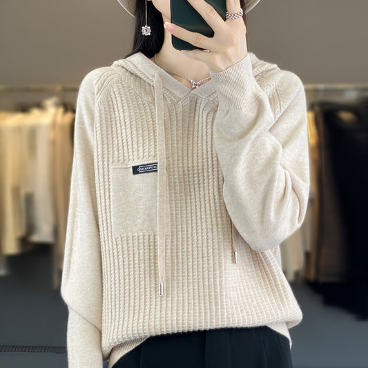 Korean Style Knitted Hooded Sweater Pullover