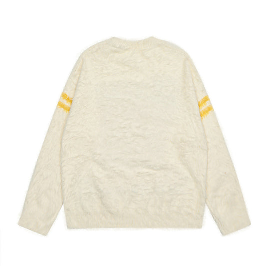 Number Of Letters Contrast Color Sweater Men And Women