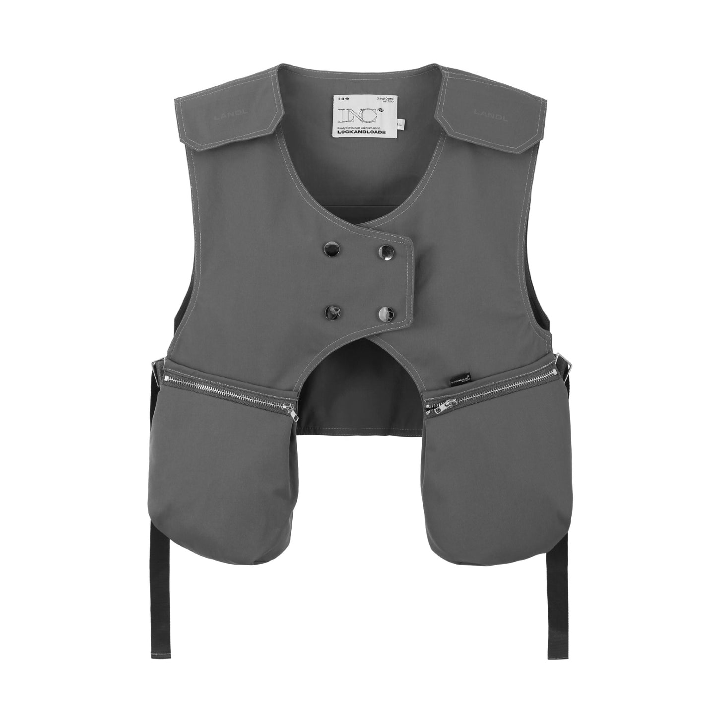 Tactical Zipper Multi-pocket Cropped Men's Vest