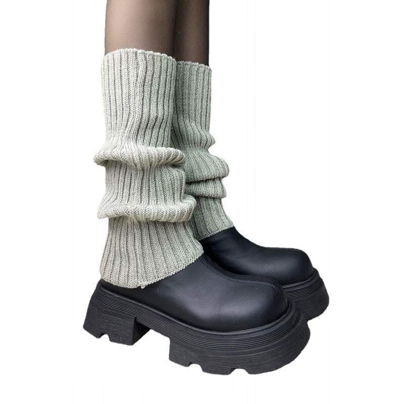 Women's Fashion Stall Solid Color Mid-calf Length Socks