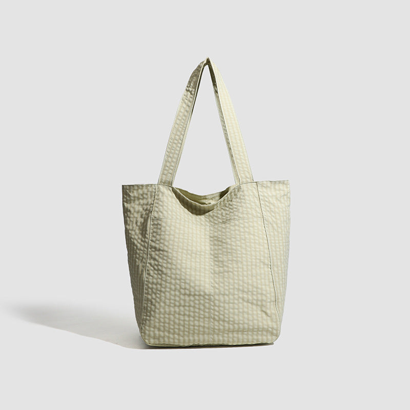 Polyester Striped Seersucker Women's Bag