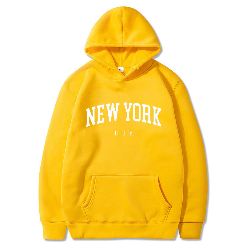 Printed Casual Sports Velvet Padded Hooded Sweatshirt Women's Autumn And Winter