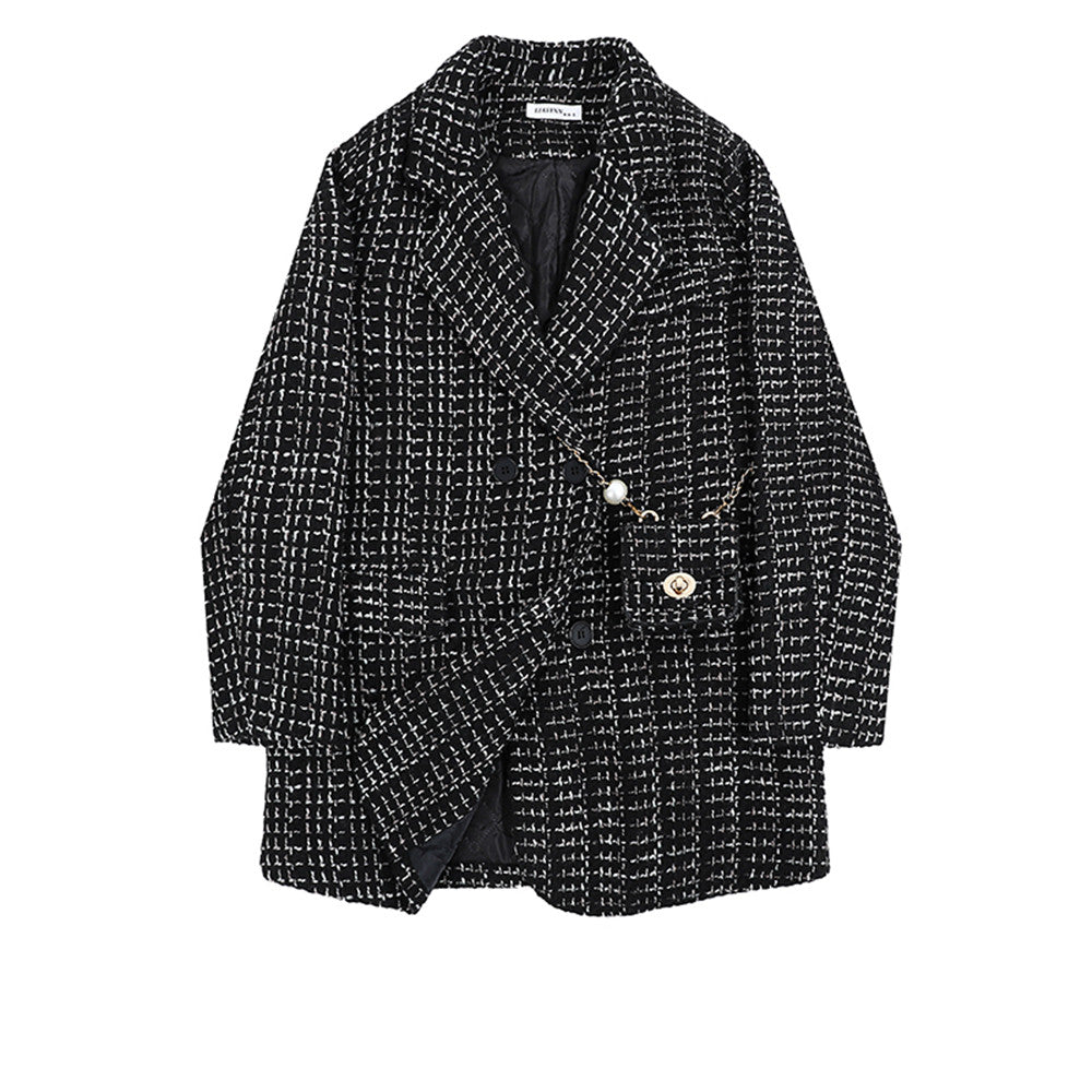 Women's Retro Tweed Suit Jacketdouble