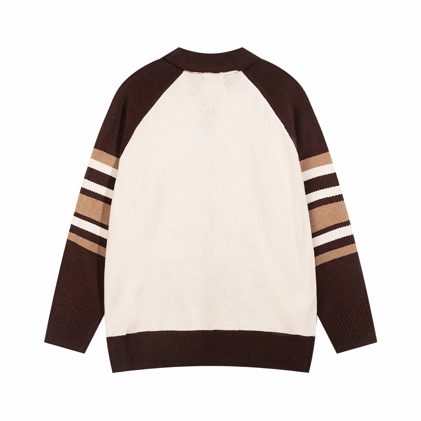 Retro Puppy Jacquard Polo Collar Contrast Color Sweater Lapel Knitwear