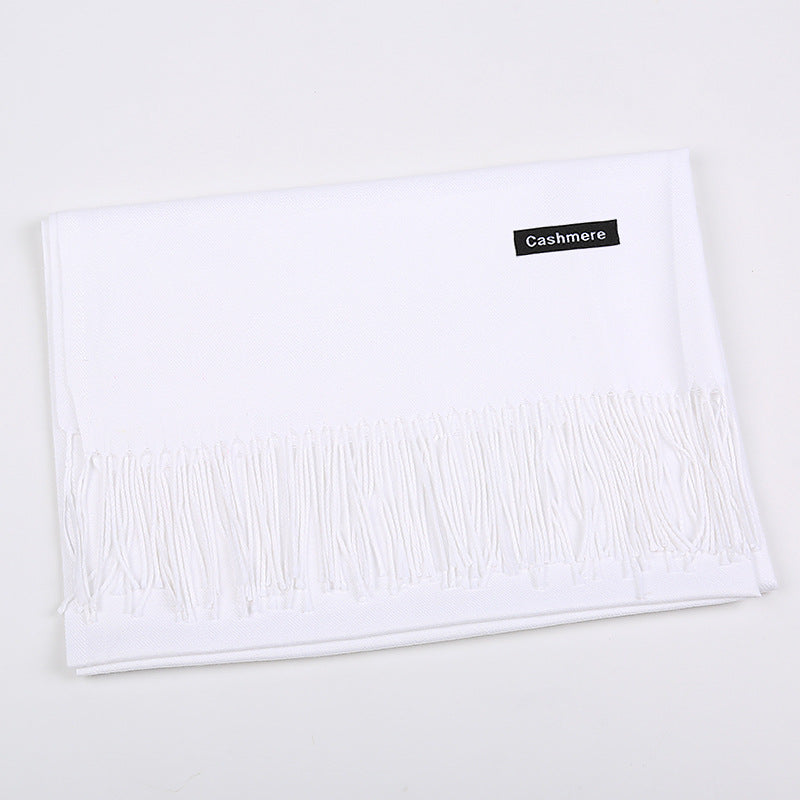 Solid Color Artificial Cashmere Scarf Female 220g Warm Shawl