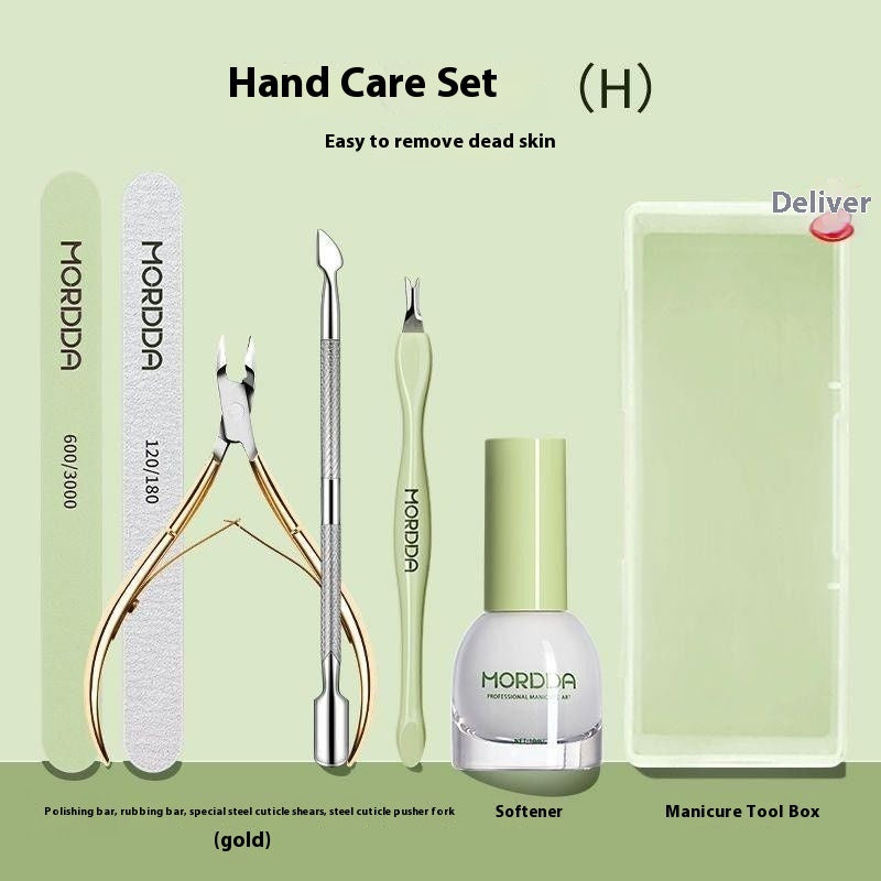 Nail Care Full Set Cuticle Nipper Steel Push Rub Polishing