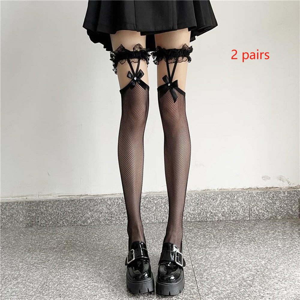 Women's Lace Garter Bow Stockings