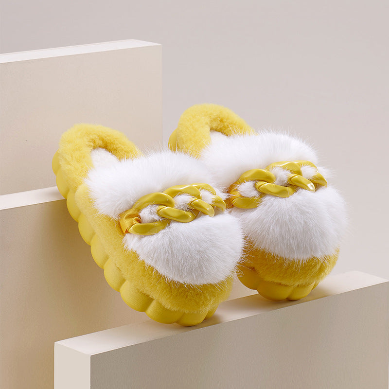Outdoor Trend Slippers With Thick Bottom Warm In Winter