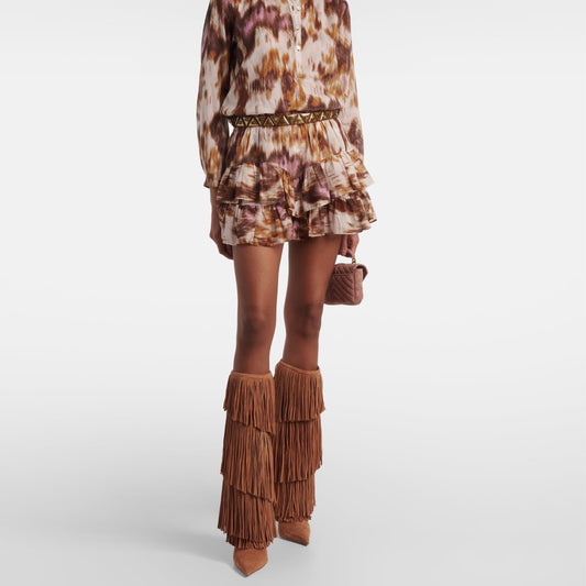 Round Head Waterproof Street Fashion Tassel Boots