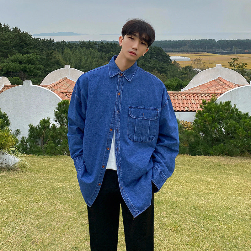 Denim Shirt Men's Spring New Long Sleeve