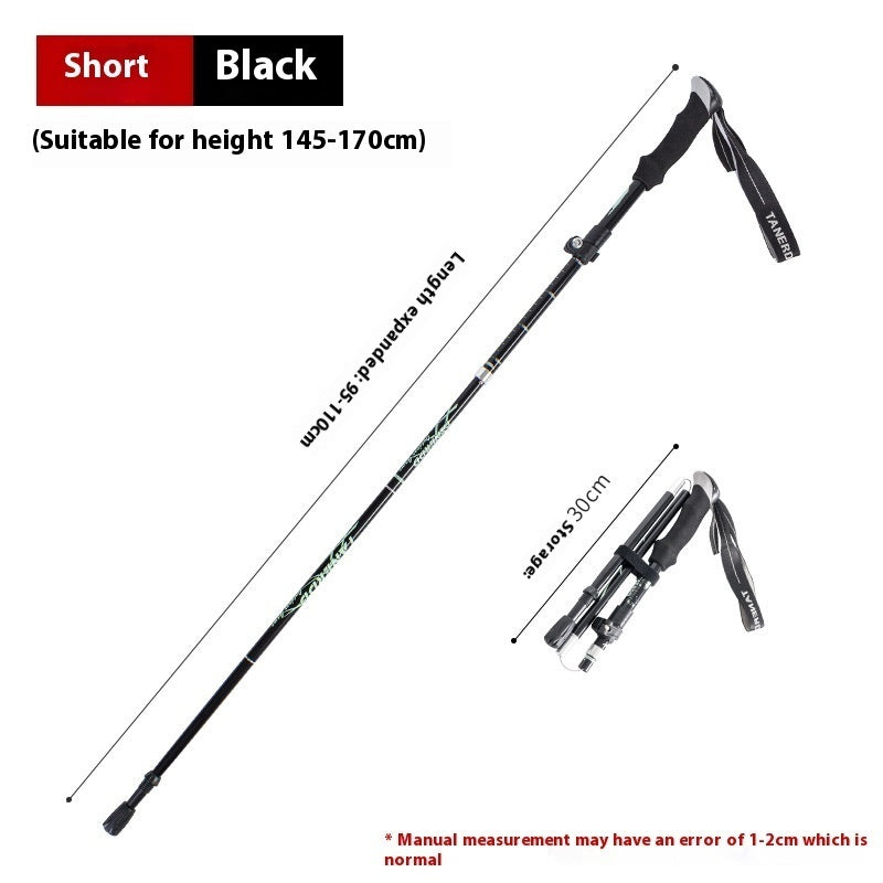 Legering Sammenfoldelig og Bærbar Teleskopisk Vandrestok/Alpenstock