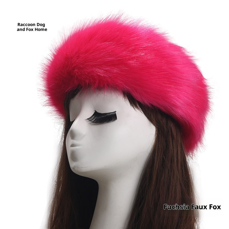 Elastic Faux Fur Fox Fur Headband For Women