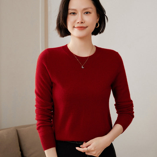 Round Neck Loose Knitted Long Sleeves Women
