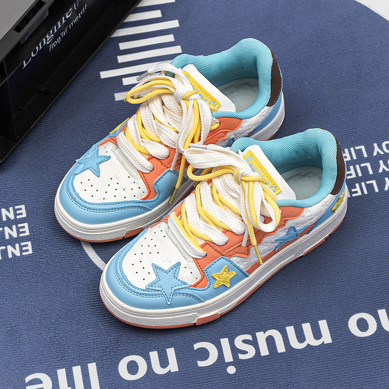 Star Collision Color Training Shoes For Women's Ultra-light Board Shoes