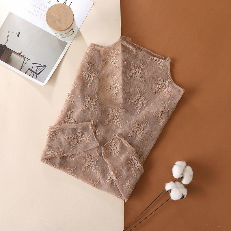 Women's Tight-fitting Long-sleeve Mesh Top